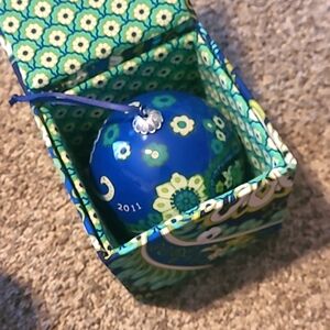 Vera Bradley "rhythm and blues" glass ornament
